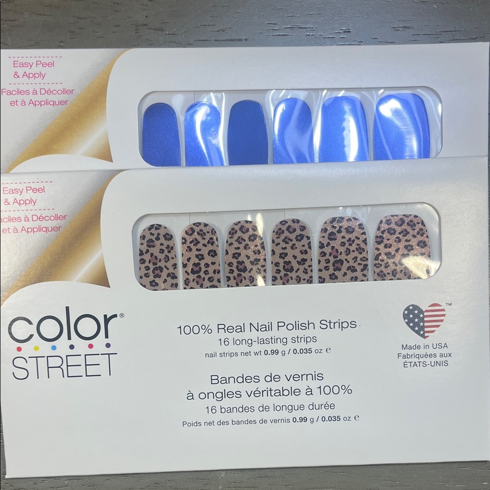Color Street Amethyst Mist and Leopard Nail Strips